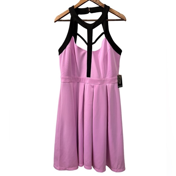 NWT Eloquii Strappy Halter Pleated Mini Dress - Picture 1 of 9